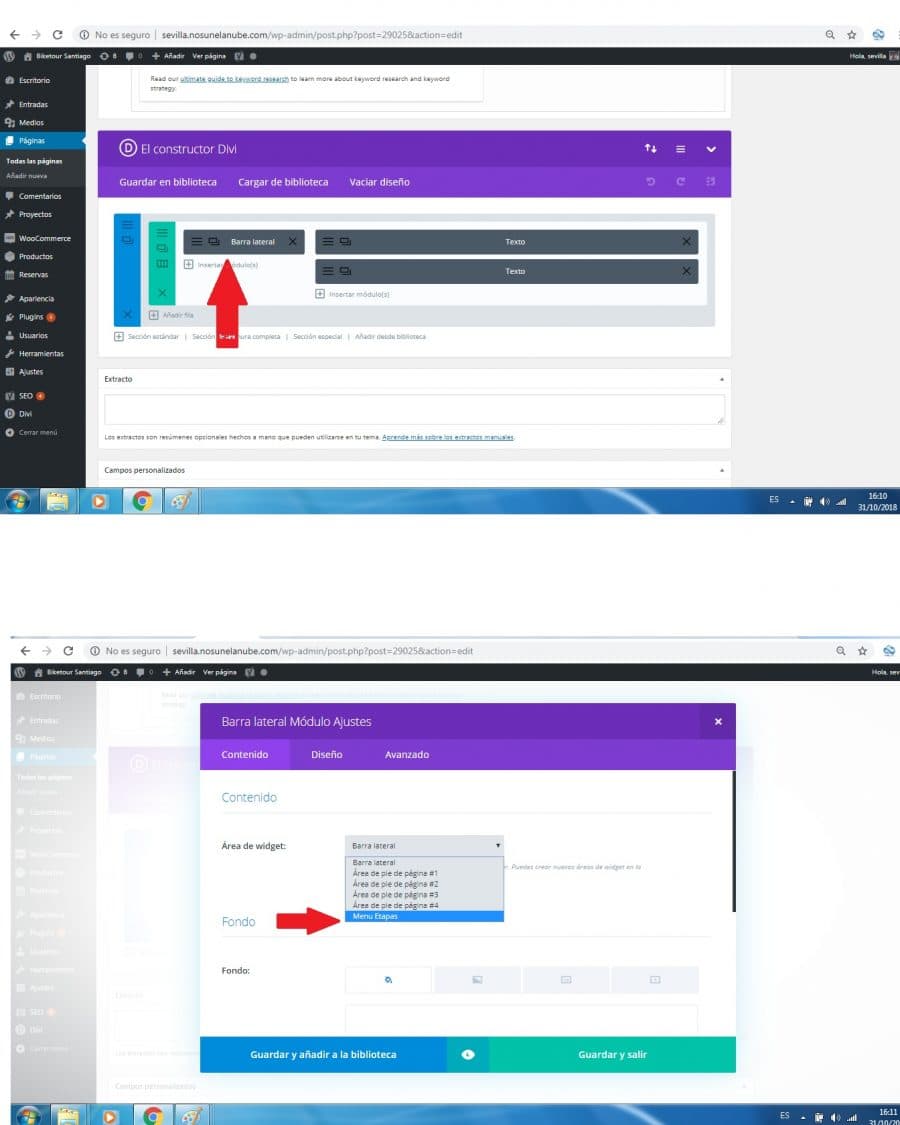 divi menu lateral