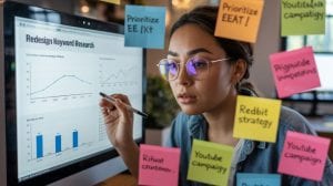 Crea una estrategia multicanal Reddit YouTube Wikipedia SEO EN SEO IA