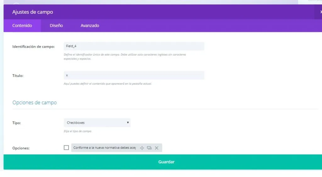 normativa rgpd con Divi theme