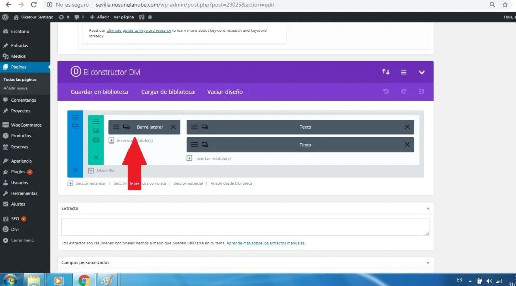 menu lateral con pagina