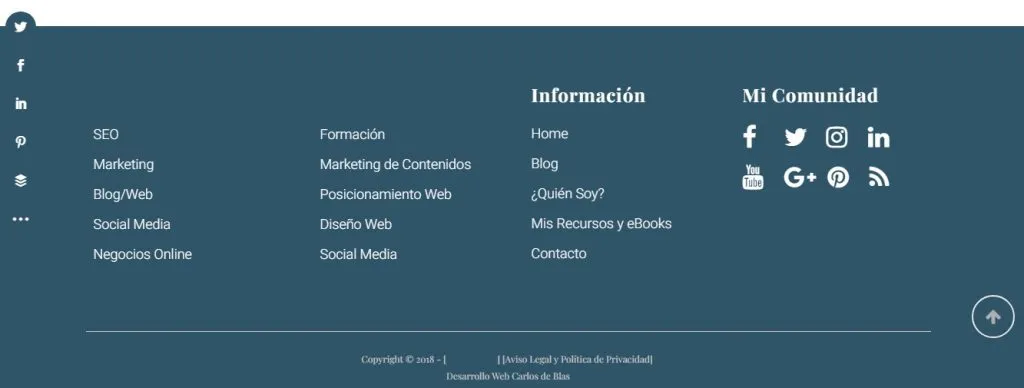 menu inferior de navegacion o footer