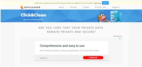 Extension chrome Click and Clean