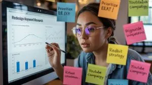 Crea una estrategia multicanal Reddit YouTube Wikipedia SEO EN SEO IA