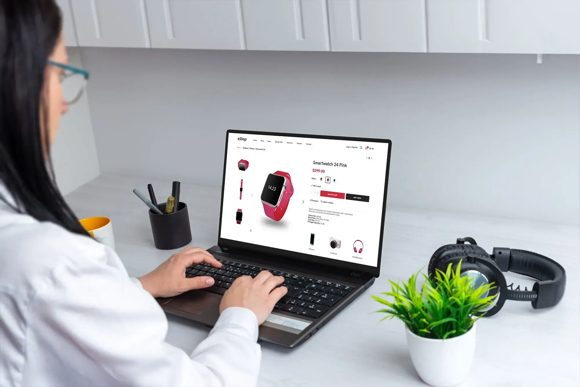 Diseño de ecommerce en Valencia con iconos de tienda y análisis digital