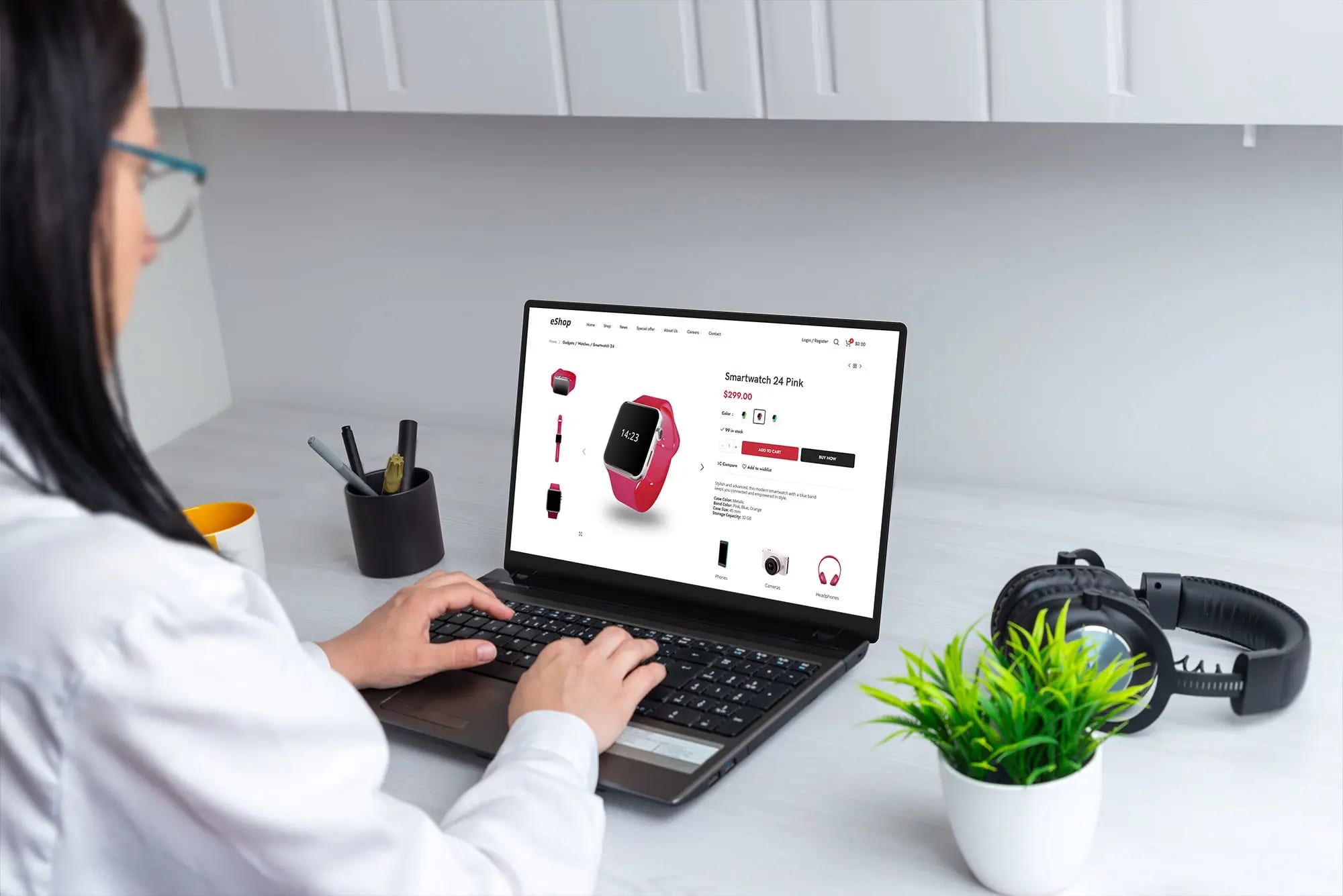 Diseño de ecommerce en Valencia con iconos de tienda y análisis digital